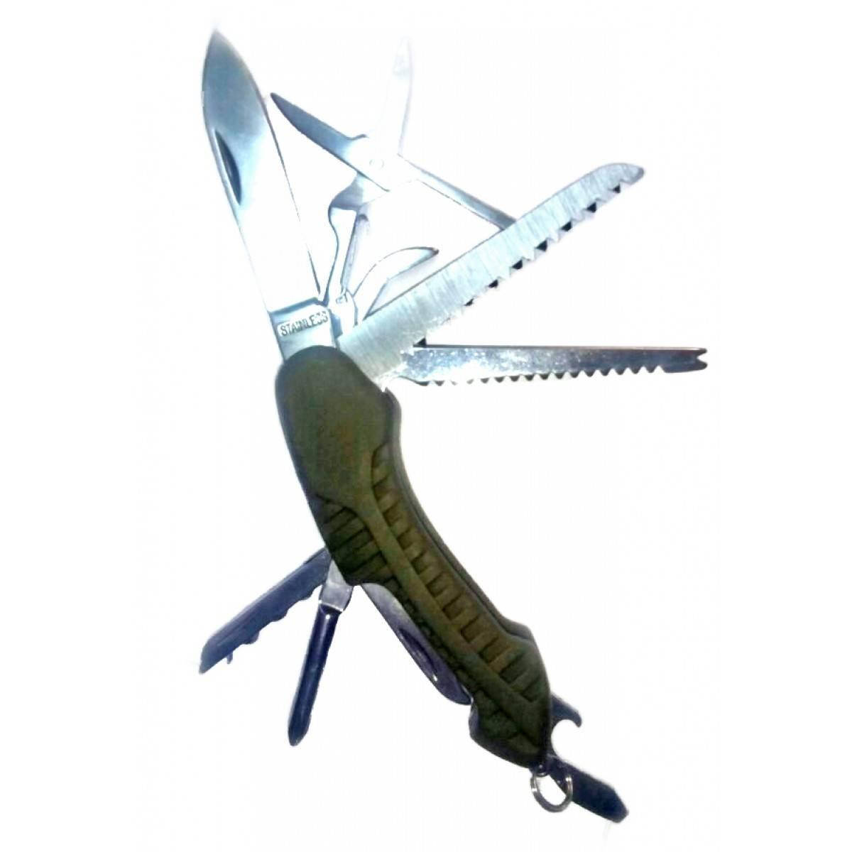 Нож складной с набором инструментов зеленый (11 в 1)(10х2х2,5 см), Зелёный
Нож складной с набором инструментов зеленый (11 в 1)(10х2х2,5 см), Зелёный