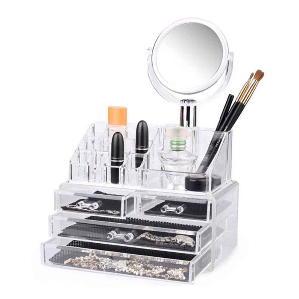 Акриловый органайзер с зеркалом Универсальный бокс для косметики Cosmetic Storage Box Подставка для помад
Акриловый органайзер с зеркалом Универсальный бокс для косметики Cosmetic Storage Box Подставка для помад
