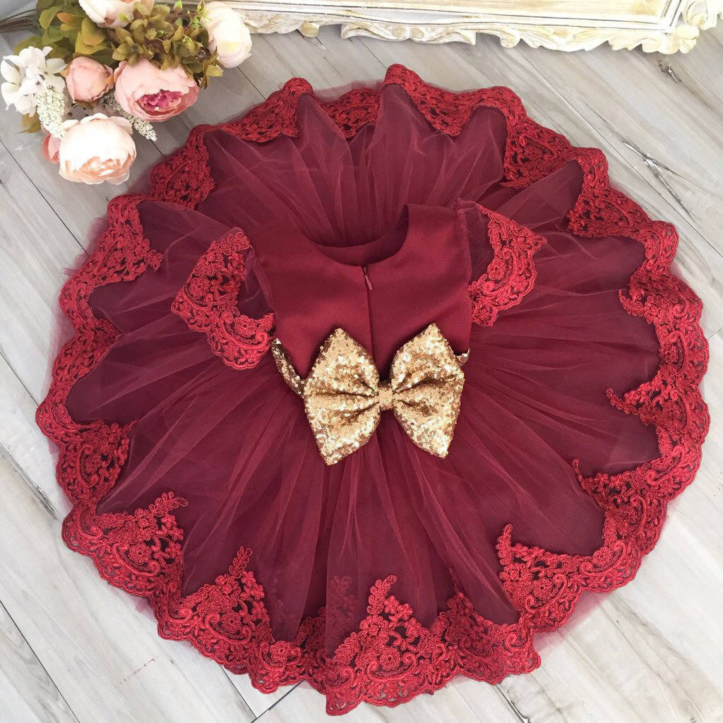 Детское нарядное красное платье на 1-2 года, Красный 
Детское нарядное красное платье на 1-2 года, Красный