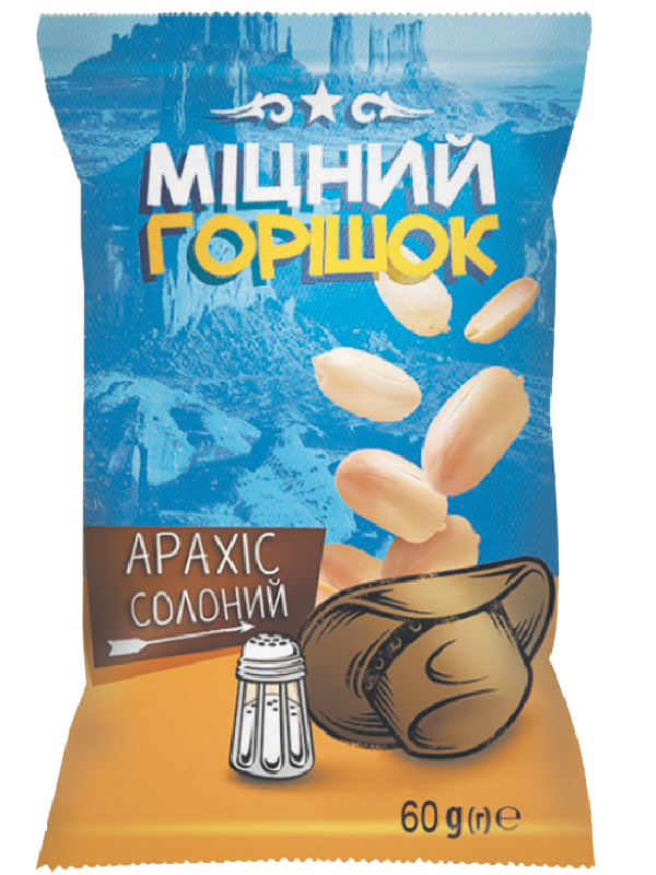 Арахіс смажений солоний "Міцний горішок" 60г. Купити арахіс смажений солоний. Арахис соленый 60 г.
Арахіс смажений солоний "Міцний горішок" 60г. Купити арахіс смажений солоний. Арахис соленый 60 г.
