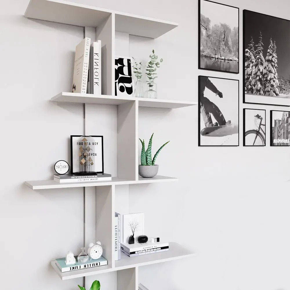 Стеллаж для дома высокий из ДСП 8 открытых отсеков, белый
Стеллаж для дома высокий из ДСП 8 открытых отсеков, белый