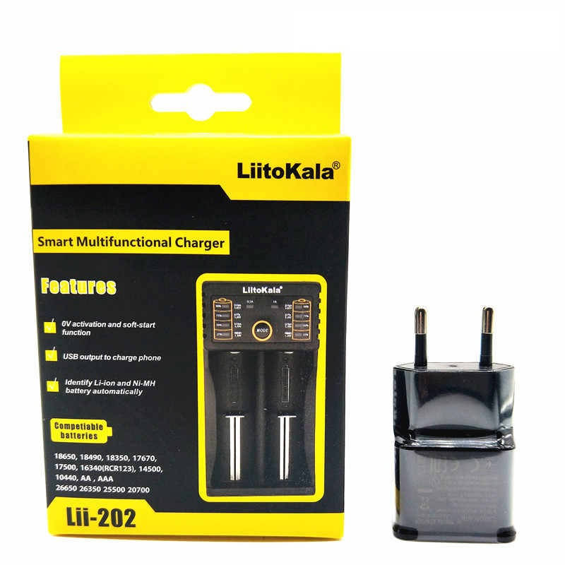 Зарядное устройство Liitokala Lii-202 для AA, AAA, 18650, 21700, 2650 др с USB адаптером в комплекте Оригинал!
Зарядное устройство Liitokala Lii-202 для AA, AAA, 18650, 21700, 2650 др с USB адаптером в комплекте Оригинал!