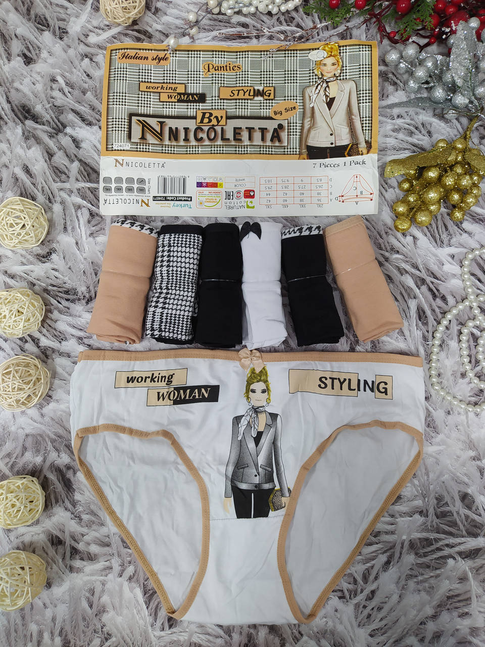 Трусы женские недельки 3XL(50-52 раз) хлопок Турция Nicoletta за 7 штук (724071), Разные цвета
Трусы женские недельки 3XL(50-52 раз) хлопок Турция Nicoletta за 7 штук (724071), Разные цвета
