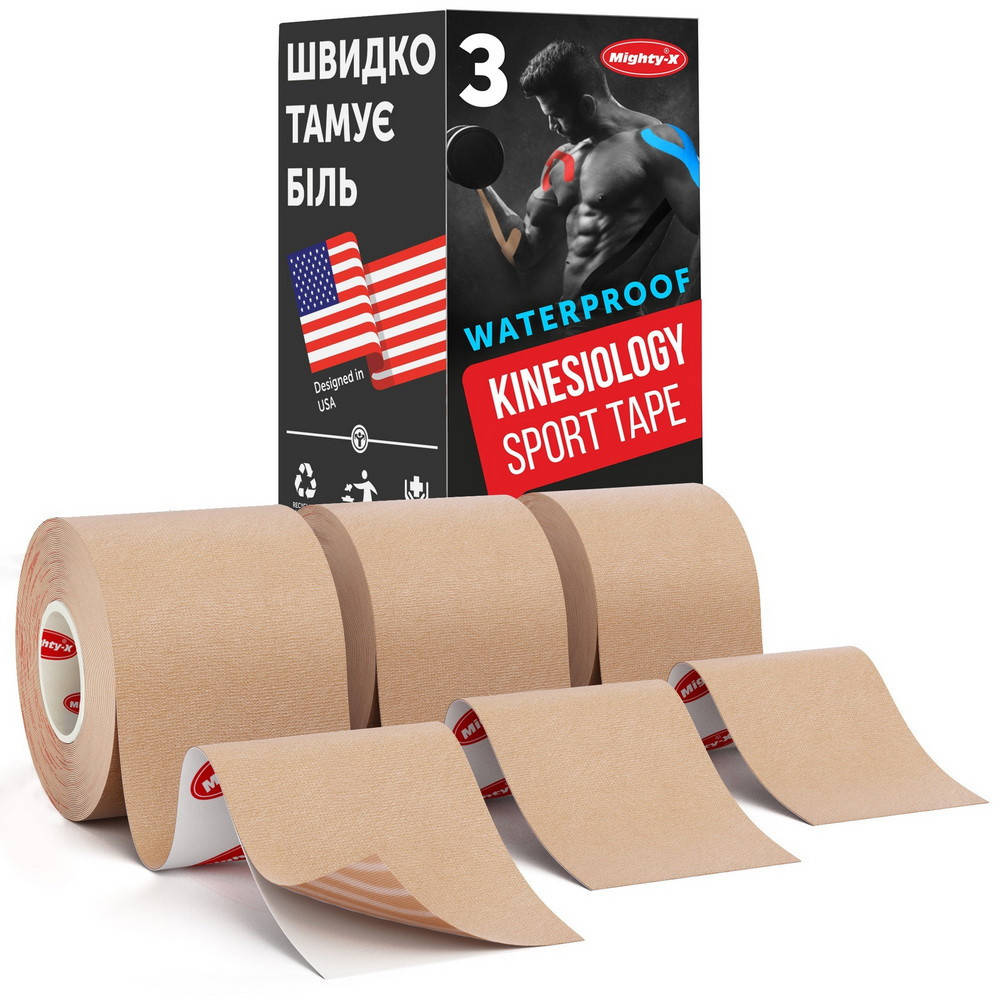 Нейлоновый Кинезио Тейп из США Mighty-X (Kinesio Tape) - 3шт - 5см*5м Бежевый Кинезиотейп
Нейлоновый Кинезио Тейп из США Mighty-X (Kinesio Tape) - 3шт - 5см*5м Бежевый Кинезиотейп