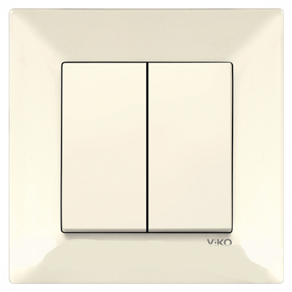 Выключатель двойной внутренний ViKO Meridian крем 90970202 
Выключатель двойной внутренний ViKO Meridian крем 90970202