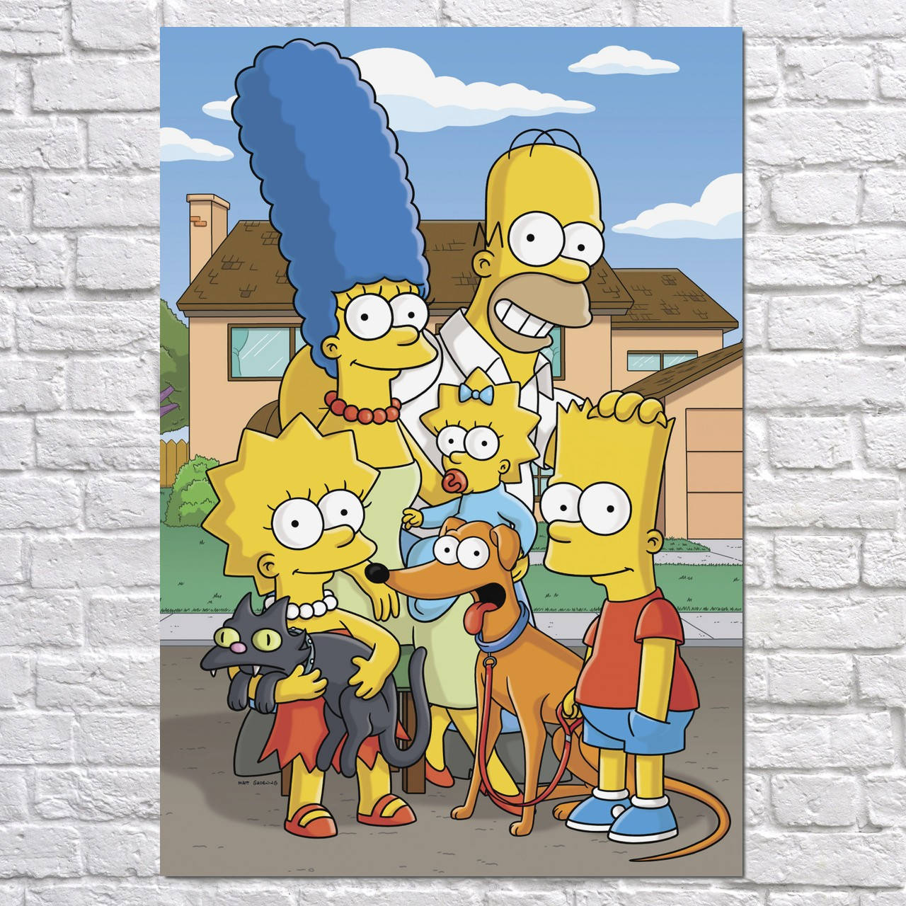 Плакат "Семейство Симпсонов на улице, Simpsons" (артикул 1026) 42, Полуглянец, 29