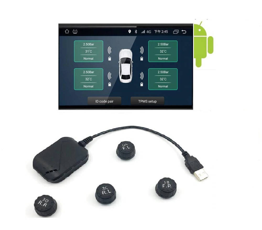 Система контроля давления в шинах ZIRY TPMS-USB for Android 4-и колесa, внешние датчики
Система контроля давления в шинах ZIRY TPMS-USB for Android 4-и колесa, внешние датчики