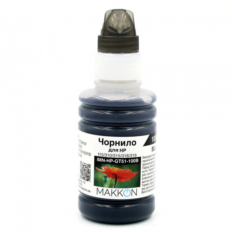 Чернила для HP Ink Tank 115/310/315/318/319 (M0H57AE) (GT51) 100 мл Makkon black (IMN-HP-GT51-100B)
Чернила для HP Ink Tank 115/310/315/318/319 (M0H57AE) (GT51) 100 мл Makkon black (IMN-HP-GT51-100B)