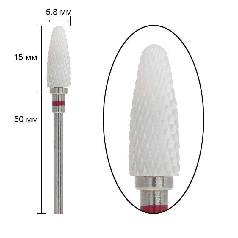 Фреза керамическая - кукурузка F 3/32" Flame S (F) диаметр 5,8 мм, рабочая часть 15 мм, красная
Фреза керамическая - кукурузка F 3/32" Flame S (F) диаметр 5,8 мм, рабочая часть 15 мм, красная