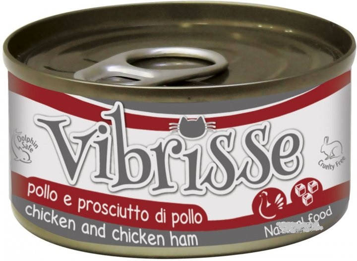 Vibrisse (Вибрис) полноценный влажный корм на основе курицы и куриной ветчины, консервы для взрослых кошек
Vibrisse (Вибрис) полноценный влажный корм на основе курицы и куриной ветчины, консервы для взрослых кошек