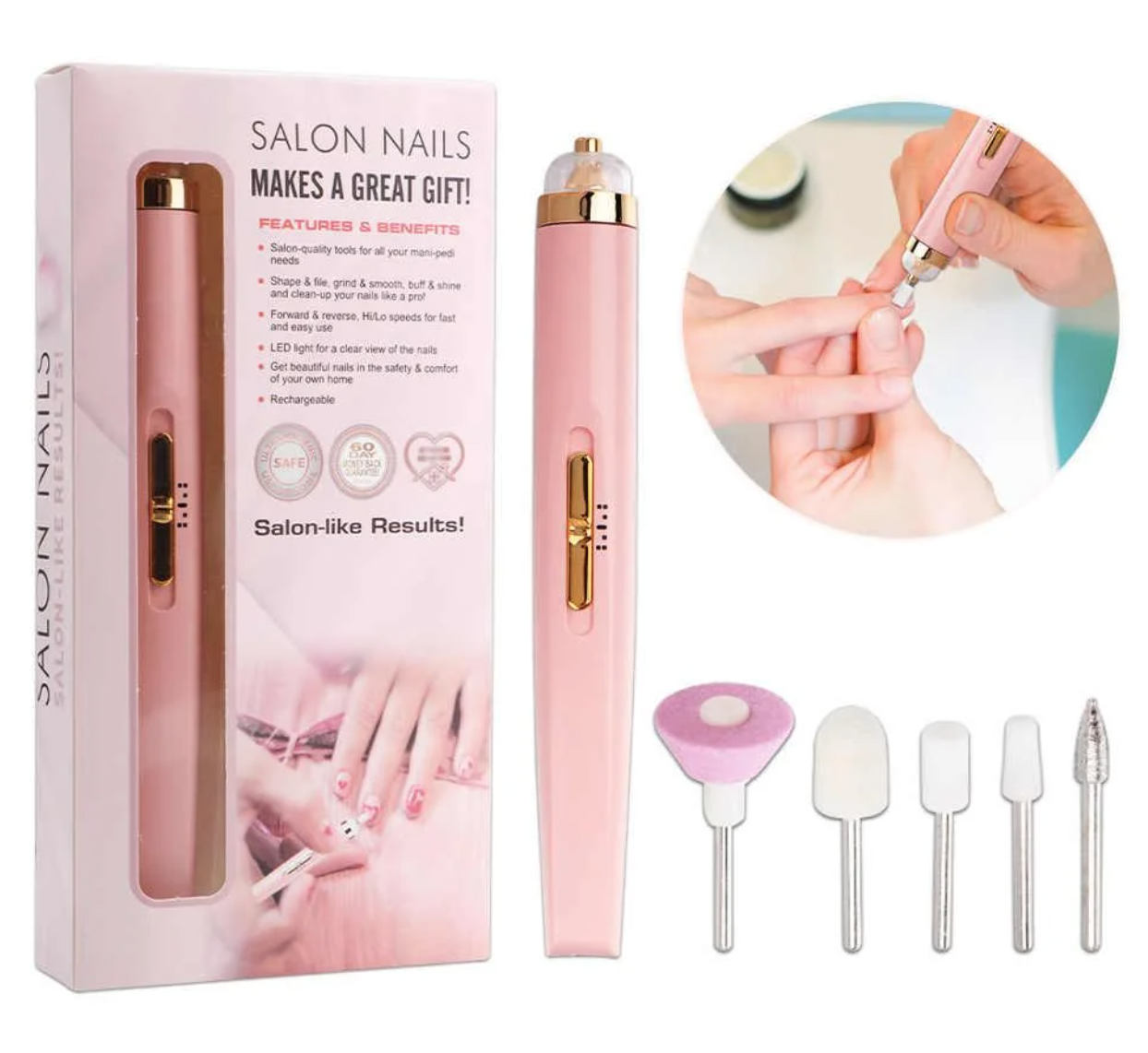 Фрезер для маникюра и педикюра Flawless Salon Nails портативная машинка для полировки ногтей 5 в 1, Розовый
Фрезер для маникюра и педикюра Flawless Salon Nails портативная машинка для полировки ногтей 5 в 1, Розовый