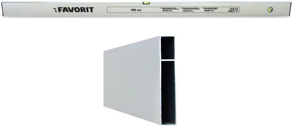Правило с уровнем 150см, 2 глазка FAVORIT 
Правило с уровнем 150см, 2 глазка FAVORIT