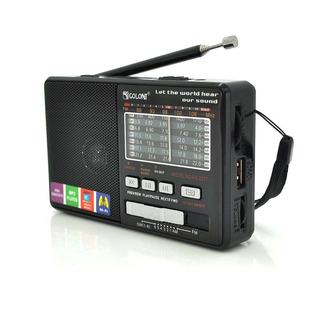 Радіоприймач GOLON RX2277, LED, 3W, AM/FM радіо, Вхід microSD, USB, AUX, живлення від USB + АКБ BL-5C, корпус
Радіоприймач GOLON RX2277, LED, 3W, AM/FM радіо, Вхід microSD, USB, AUX, живлення від USB + АКБ BL-5C, корпус