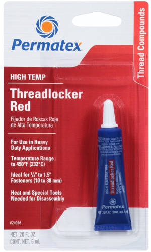 Высокотемпературный анаэробный фиксатор резьбы Permatex® High Temperature Threadlocker RED 6 мл 24026
Высокотемпературный анаэробный фиксатор резьбы Permatex® High Temperature Threadlocker RED 6 мл 24026
