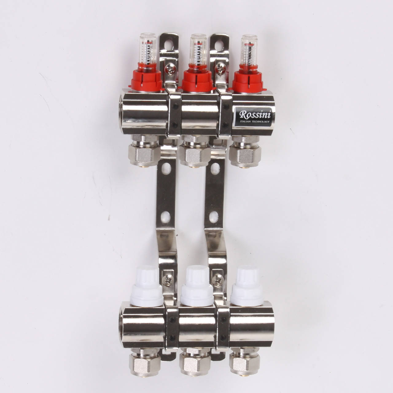 Коллектор ROSSINI с расходомерами, термоклапанами и евроконусами 1"x3/4" 3 выхода
Коллектор ROSSINI с расходомерами, термоклапанами и евроконусами 1"x3/4" 3 выхода