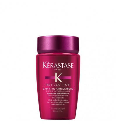 Шампунь для чувствительных окрашенных,мелированных волос Kerastase Reflection Bain Chromatique Riche 80 ml
Шампунь для чувствительных окрашенных,мелированных волос Kerastase Reflection Bain Chromatique Riche 80 ml