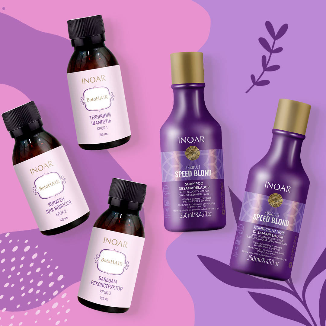 Ботекс для волос набор Inoar BotoHair 100 ml на 4 процедуры (shmp/100ml + collagen/100ml + balm/100ml) + Inoar Duo Speed Blond
Ботекс для волос набор Inoar BotoHair 100 ml на 4 процедуры (shmp/100ml + collagen/100ml + balm/100ml) + Inoar Duo Speed Blond