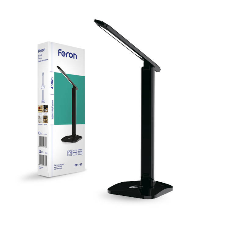 Настольная лампа с диммером FERON 3000K-4000К-6500К 9W (37*15*34,5cm) 450LM IP20 DE1733 черная, Черный
Настольная лампа с диммером FERON 3000K-4000К-6500К 9W (37*15*34,5cm) 450LM IP20 DE1733 черная, Черный