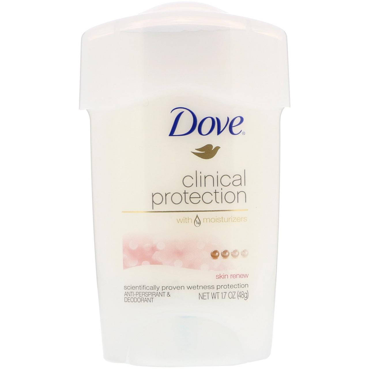 Dove, Clinical Protection, дезодорант-антиперспирант, «Обновление кожи», 48 г (1,7 унции), официальный сайт,
Dove, Clinical Protection, дезодорант-антиперспирант, «Обновление кожи», 48 г (1,7 унции), официальный сайт,