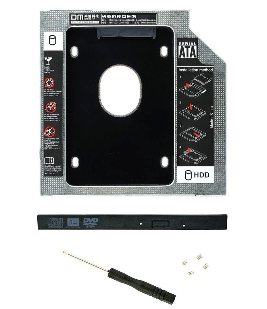 Адаптер DM 9.5 мм для подключения дополнительного HDD/SSD 2.5" диска в отсек CD привода ноутбука (DW095S)
Адаптер DM 9.5 мм для подключения дополнительного HDD/SSD 2.5" диска в отсек CD привода ноутбука (DW095S)