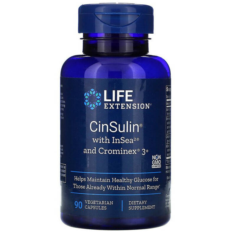 Комплекс для контроля уровня сахара в крови Life Extension "CinSulin with InSea2 and Crominex 3+" (90 капсул)
Комплекс для контроля уровня сахара в крови Life Extension "CinSulin with InSea2 and Crominex 3+" (90 капсул)