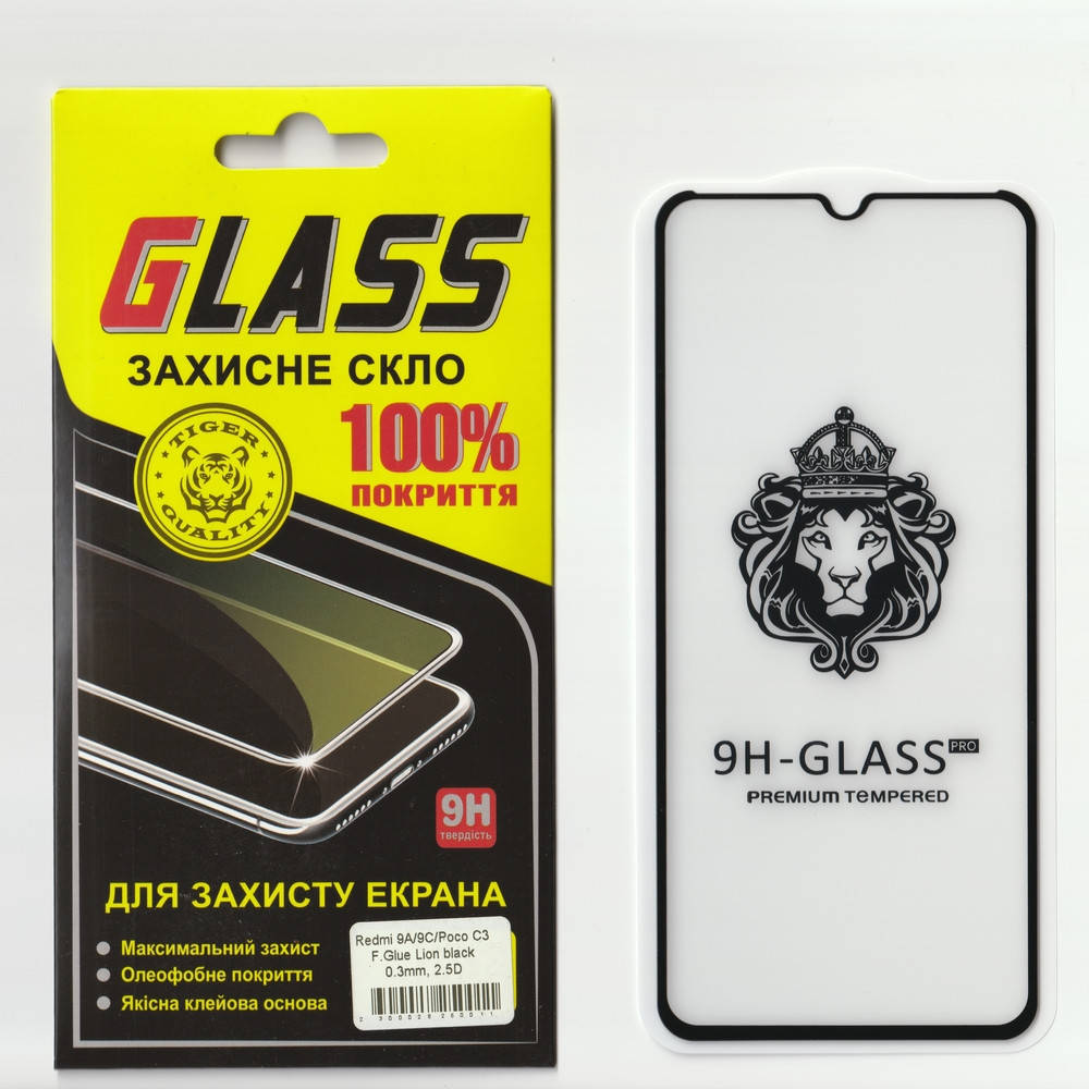 Защитное стекло Lion на весь экран для Xiaomi Redmi 9A / Redmi 9C (Чёрная рамка, Full Glue), Черный 
Защитное стекло Lion на весь экран для Xiaomi Redmi 9A / Redmi 9C (Чёрная рамка, Full Glue), Черный