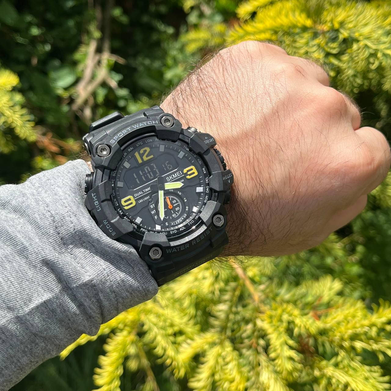 Мужские наручные часы Skmei 1637 черные спортивные с подсветкой (Dual time) + ПОДАРОК доп. батарейки
Мужские наручные часы Skmei 1637 черные спортивные с подсветкой (Dual time) + ПОДАРОК доп. батарейки
