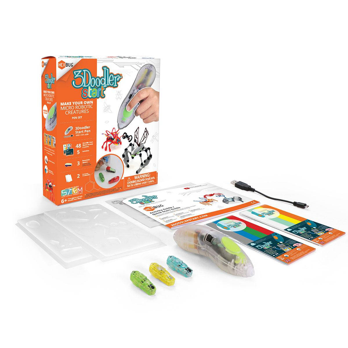 3D-ручка 3Doodler Start для детского творчества - HEXBUG (48 стержней, шаблоны, аксессуары) 8SPSRBUG3E
3D-ручка 3Doodler Start для детского творчества - HEXBUG (48 стержней, шаблоны, аксессуары) 8SPSRBUG3E