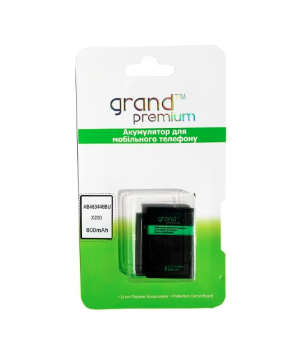 Аккумулятор Grand Premium для Samsung X200/C400/M2510/E250/E1080 (800 mAh) AB463446BU
Аккумулятор Grand Premium для Samsung X200/C400/M2510/E250/E1080 (800 mAh) AB463446BU