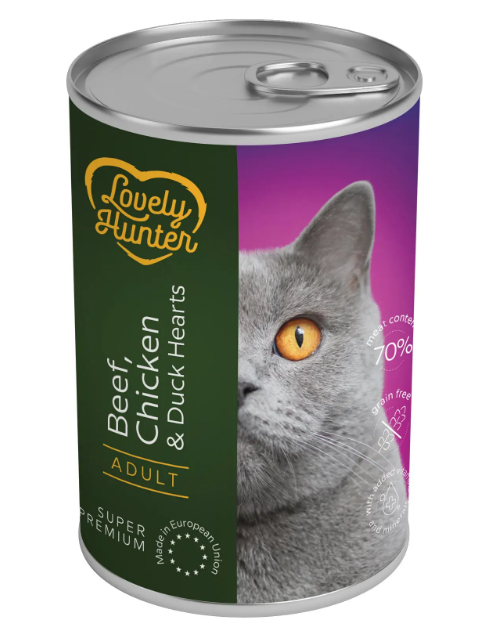 Lovely Hunter Adult Beef Chicken & Duck Hearts с говядиной и куриной печенью и утиным сердцем 400 г
Lovely Hunter Adult Beef Chicken & Duck Hearts с говядиной и куриной печенью и утиным сердцем 400 г