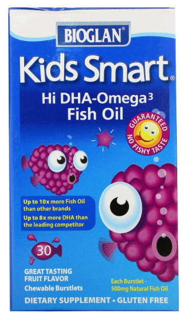 Bioglan, Kids Smart, рыбий жир с высоким содержанием ДГК и омега-3, 30 жевательных капсул
Bioglan, Kids Smart, рыбий жир с высоким содержанием ДГК и омега-3, 30 жевательных капсул