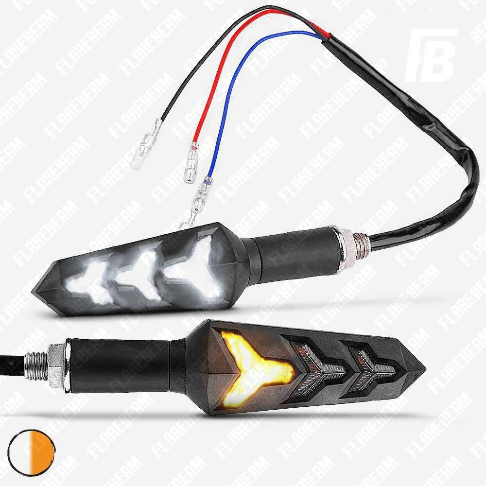 Поворотники (бегущие) и ДХО 02 на мотоцикл светодиодные (LED), "Y", SMD 2835*12+10, чёрные, 2 шт. (оранжевый +
Поворотники (бегущие) и ДХО 02 на мотоцикл светодиодные (LED), "Y", SMD 2835*12+10, чёрные, 2 шт. (оранжевый +