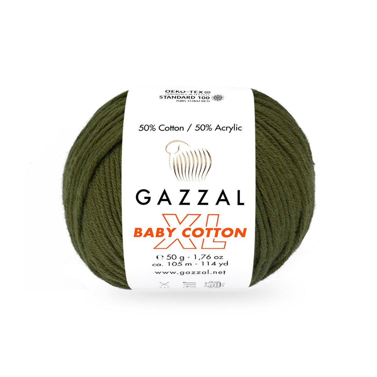 Gazzal Baby Cotton XL (Газзал Беби Котон ХЛ) № 3463 хаки (Пряжа с хлопком, нитки для вязания)
Gazzal Baby Cotton XL (Газзал Беби Котон ХЛ) № 3463 хаки (Пряжа с хлопком, нитки для вязания)