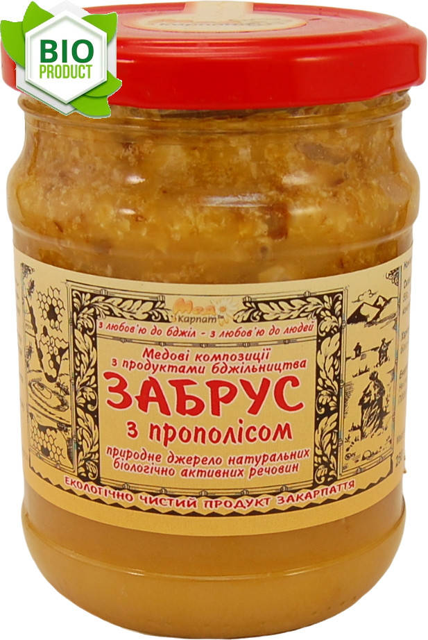Забрус з прополісом 350грам «Мед Карпат» ефективний при застудах, кашлю, нежиті, слабкості, болі в горлі.
Забрус з прополісом 350грам «Мед Карпат» ефективний при застудах, кашлю, нежиті, слабкості, болі в горлі.