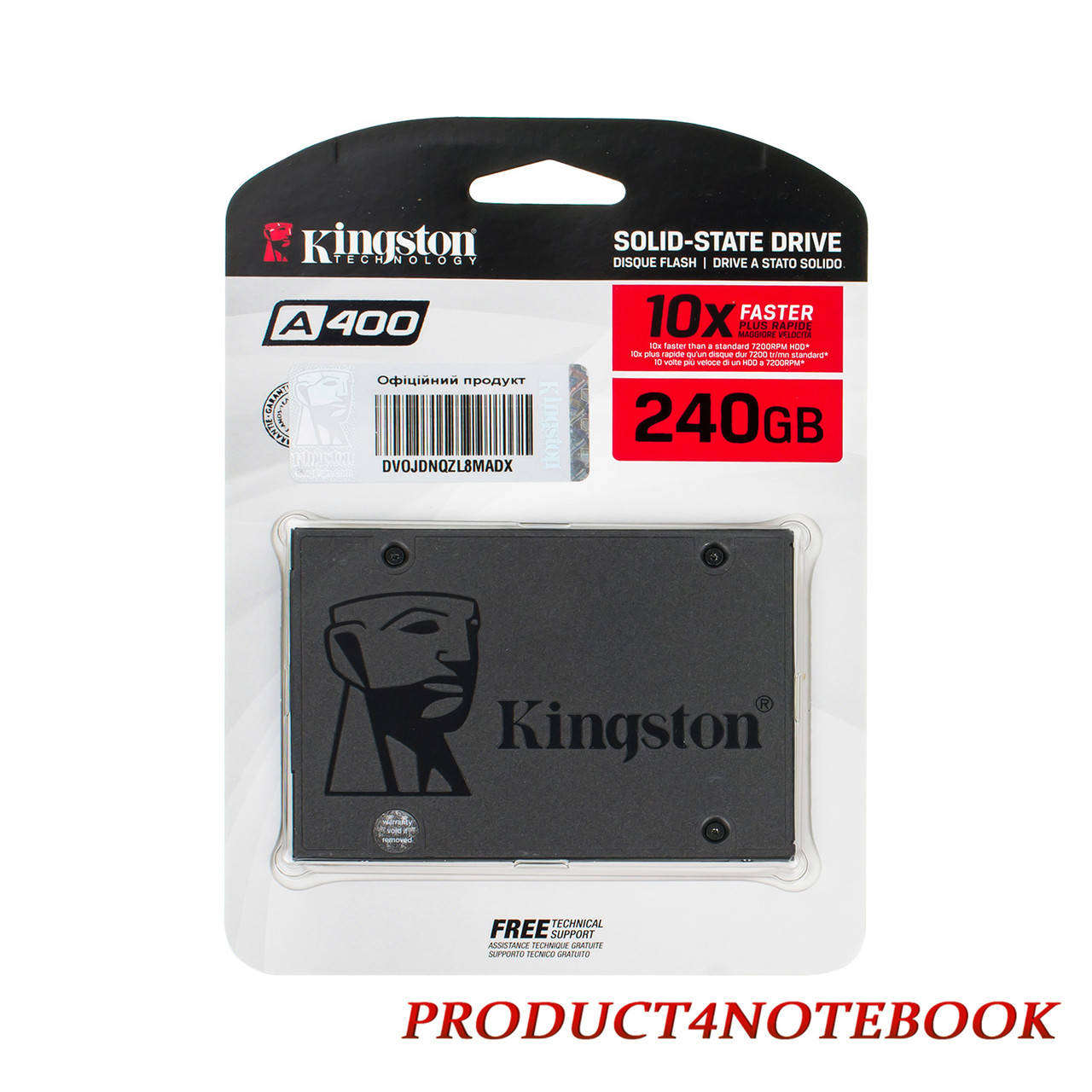 Жесткий диск 2.5" SSD 240Gb Kingston SSDNow A400 Series, SA400S37/240G (2Ch), TLC, SATA-III 6Gb/s Rev3.0,
Жесткий диск 2.5" SSD 240Gb Kingston SSDNow A400 Series, SA400S37/240G (2Ch), TLC, SATA-III 6Gb/s Rev3.0,