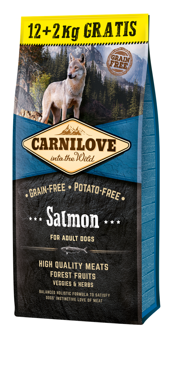 Carnilove Salmon For Adult Dogs 12 кг+2кг - беззерновой корм для собак с лососем 
Carnilove Salmon For Adult Dogs 12 кг+2кг - беззерновой корм для собак с лососем