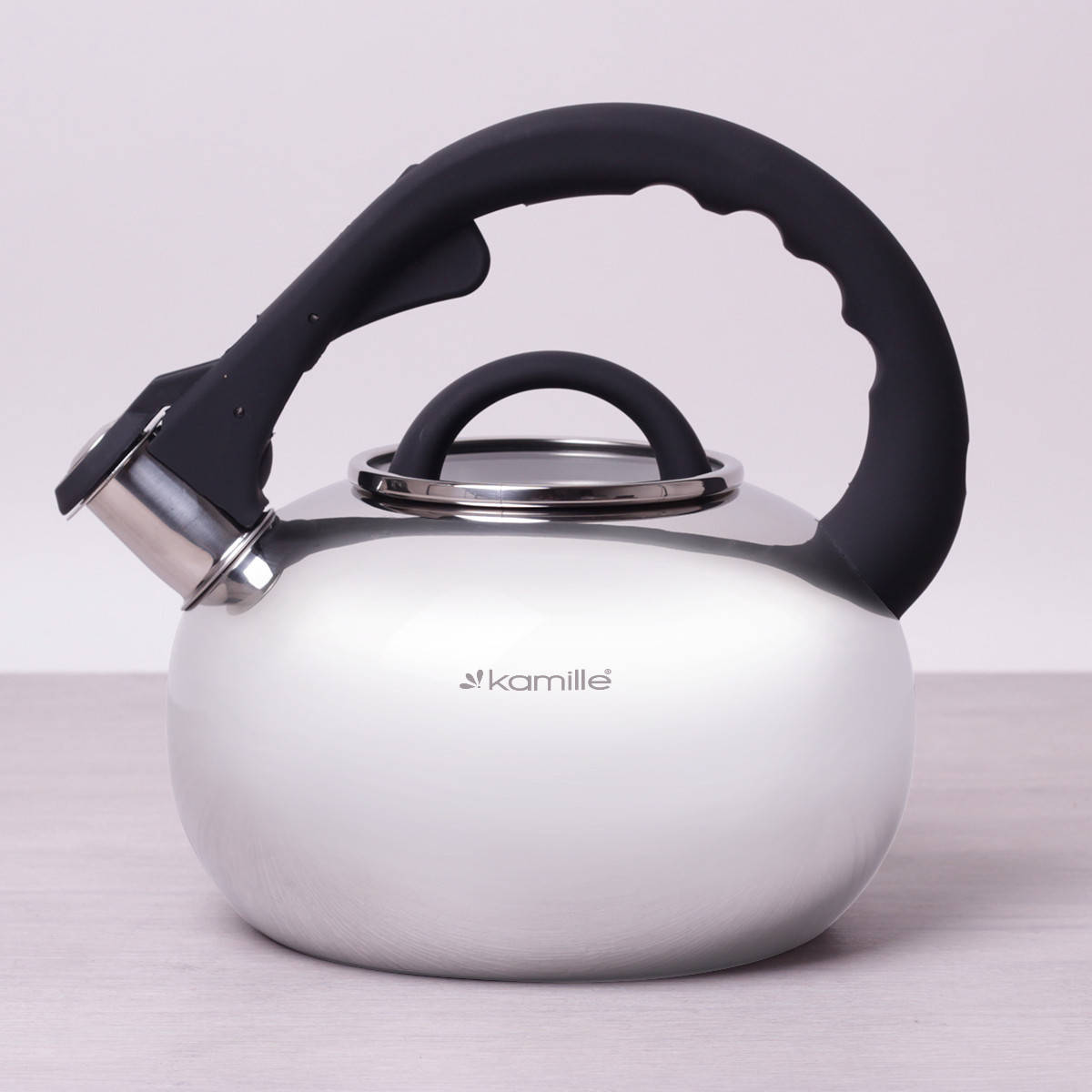 Чайник со свистком Kamille 2.8л из нержавеющей стали 0687 черная ручка, Черный
Чайник со свистком Kamille 2.8л из нержавеющей стали 0687 черная ручка, Черный