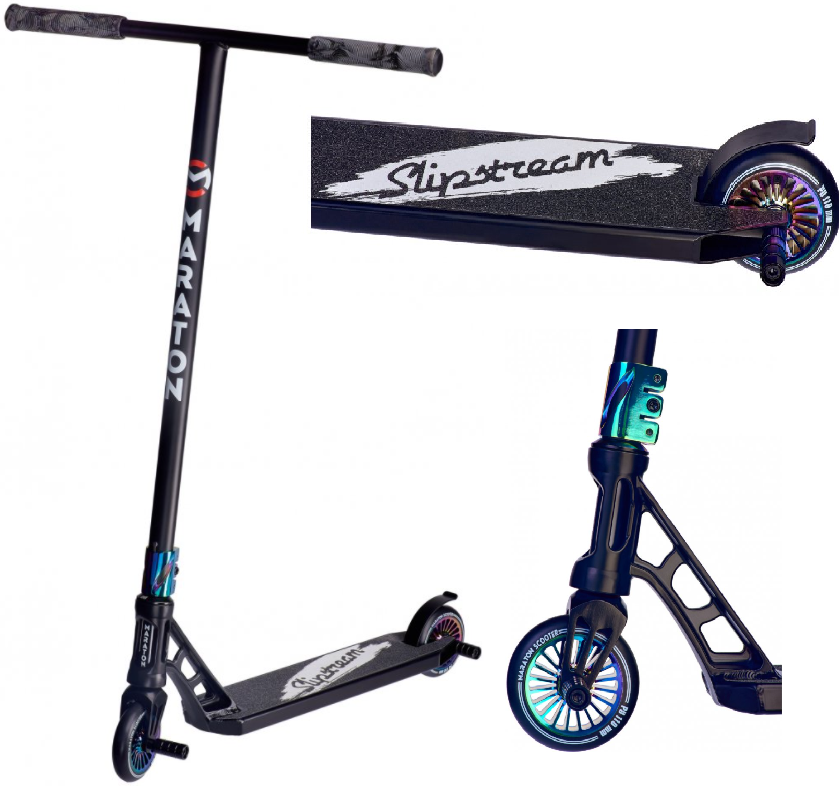 Maraton Slip Stream трюковый двухколесный самокат с пегами и фигурным хомутом Черный
Maraton Slip Stream трюковый двухколесный самокат с пегами и фигурным хомутом Черный