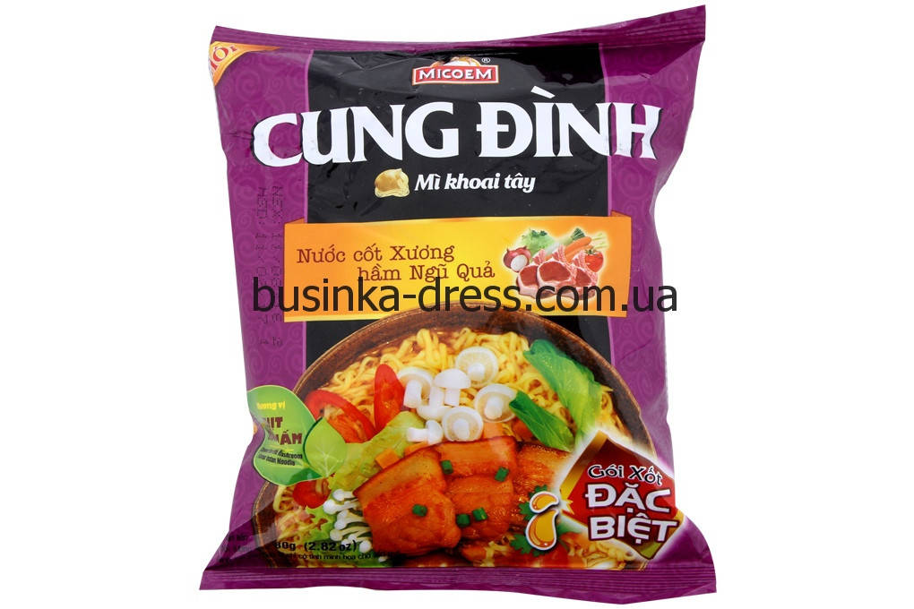Лапша картофельная быстрого приготовления Cung Dinh свинина с грибами 80г (Вьетнам)
Лапша картофельная быстрого приготовления Cung Dinh свинина с грибами 80г (Вьетнам)