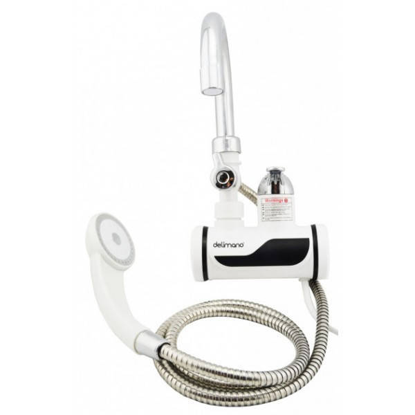 Кран-водонагреватель с душем проточный Dеlimano LED экраном с боковым подключением
Кран-водонагреватель с душем проточный Dеlimano LED экраном с боковым подключением