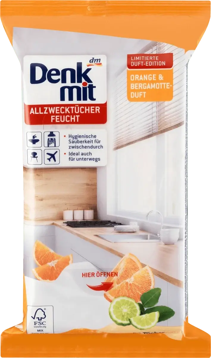 Denkmit Feuchte Allzwecktücher Orange Bergamotte влажные салфетки для быстрой очистки Апельсин бергамот 50 шт
Denkmit Feuchte Allzwecktücher Orange Bergamotte влажные салфетки для быстрой очистки Апельсин бергамот 50 шт