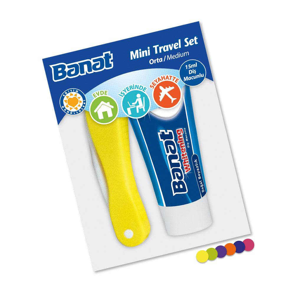 Дорожный набор (зубная паста и складываемая щетка) Banat, 15 мл + 1 шт