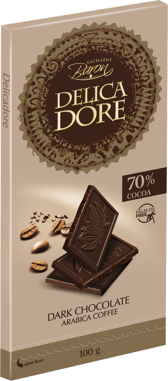 Шоколад Millano черный со вкусом кофе DELICADORE 100г 14шт в упаковке
Шоколад Millano черный со вкусом кофе DELICADORE 100г 14шт в упаковке