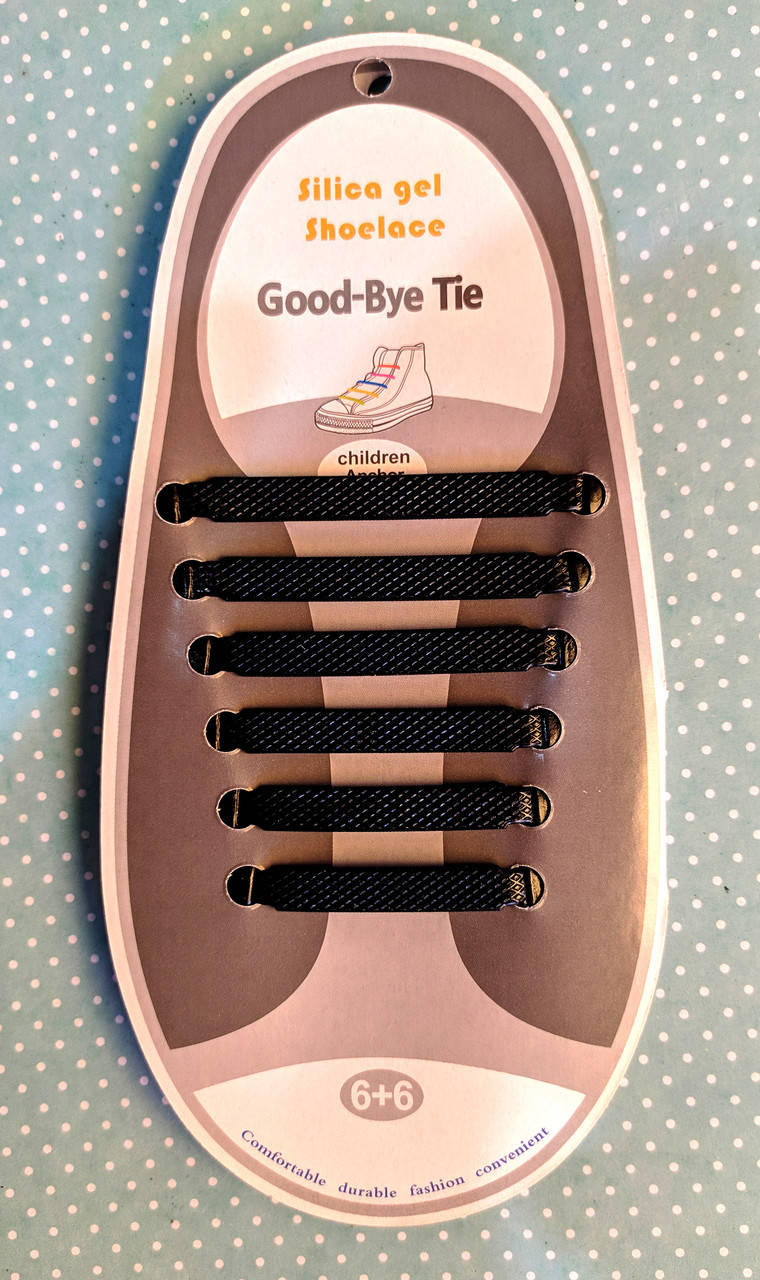 Шнурки силиконовые Черные в наборе 6пар 
Шнурки силиконовые Черные в наборе 6пар