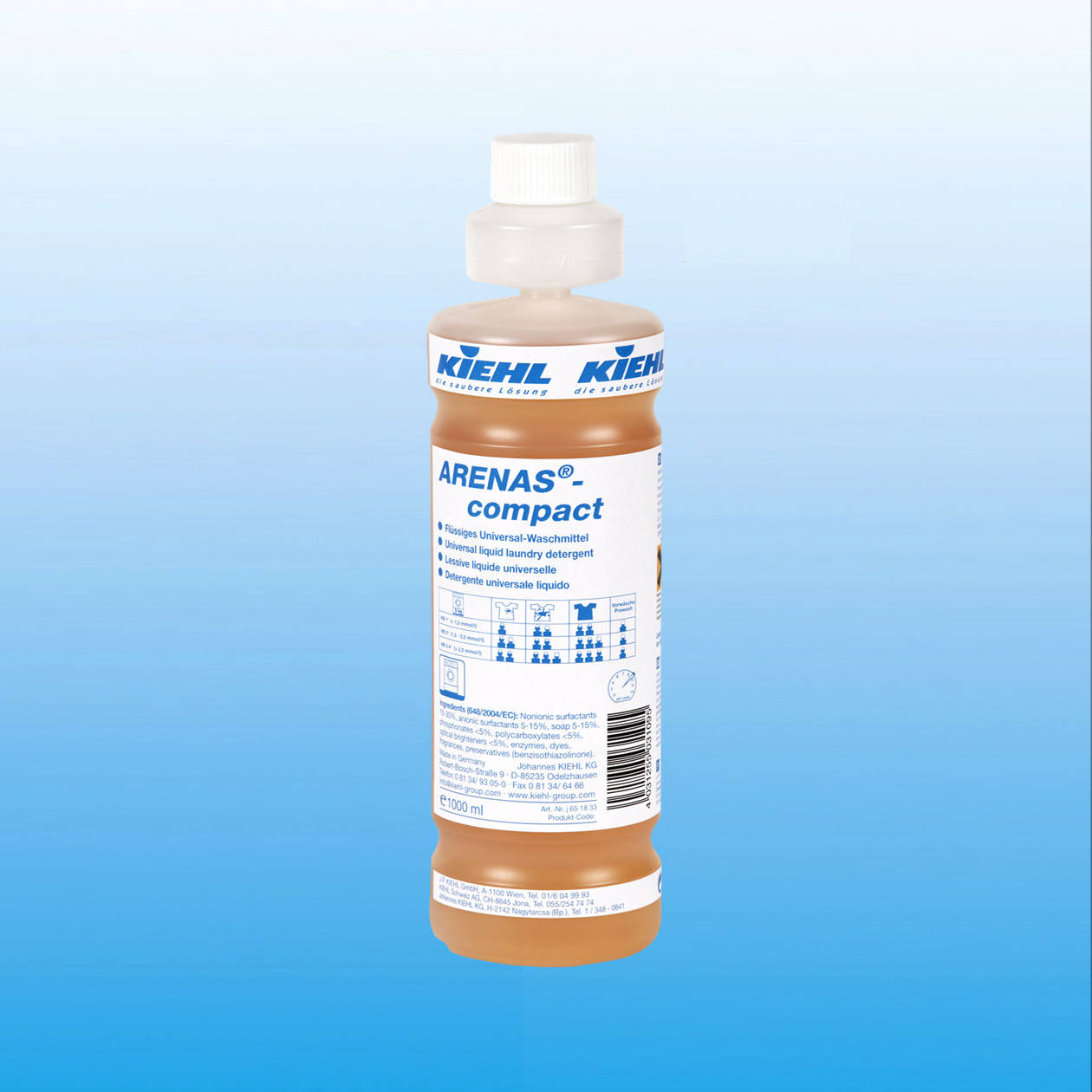 Жидкое средство для стирки белья универсальное бесфосфатное ARENAS®- compact, 1 л, Kiehl
Жидкое средство для стирки белья универсальное бесфосфатное ARENAS®- compact, 1 л, Kiehl