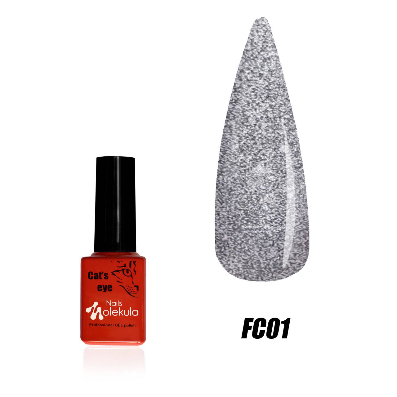Гель-лак для ногтей Molekula Flash Cat's Eye №FC01 Серебристый светоотражающий 6 мл (16510Gu)
Гель-лак для ногтей Molekula Flash Cat's Eye №FC01 Серебристый светоотражающий 6 мл (16510Gu)