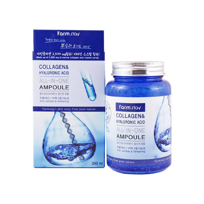 Сыворотка с коллагеном и гиалуроновой кислотой Collagen & Hyaluronic Acid All-in-One Ampoule - FARM STAY
Сыворотка с коллагеном и гиалуроновой кислотой Collagen & Hyaluronic Acid All-in-One Ampoule - FARM STAY
