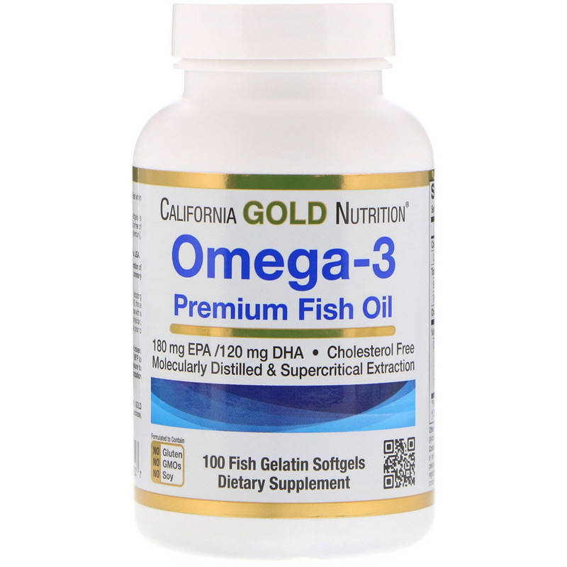 Жирные кислоты омега-3 California Gold Nutrition Omega-3 Premium Fish Oil 2000 мг 100 капс.
Жирные кислоты омега-3 California Gold Nutrition Omega-3 Premium Fish Oil 2000 мг 100 капс.