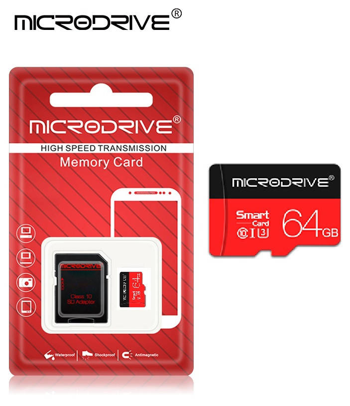 Карта памяти Microdrive 64GB microSD с картридером Class 10 + SD-adapter микро сд 64 гб High Speed
Карта памяти Microdrive 64GB microSD с картридером Class 10 + SD-adapter микро сд 64 гб High Speed