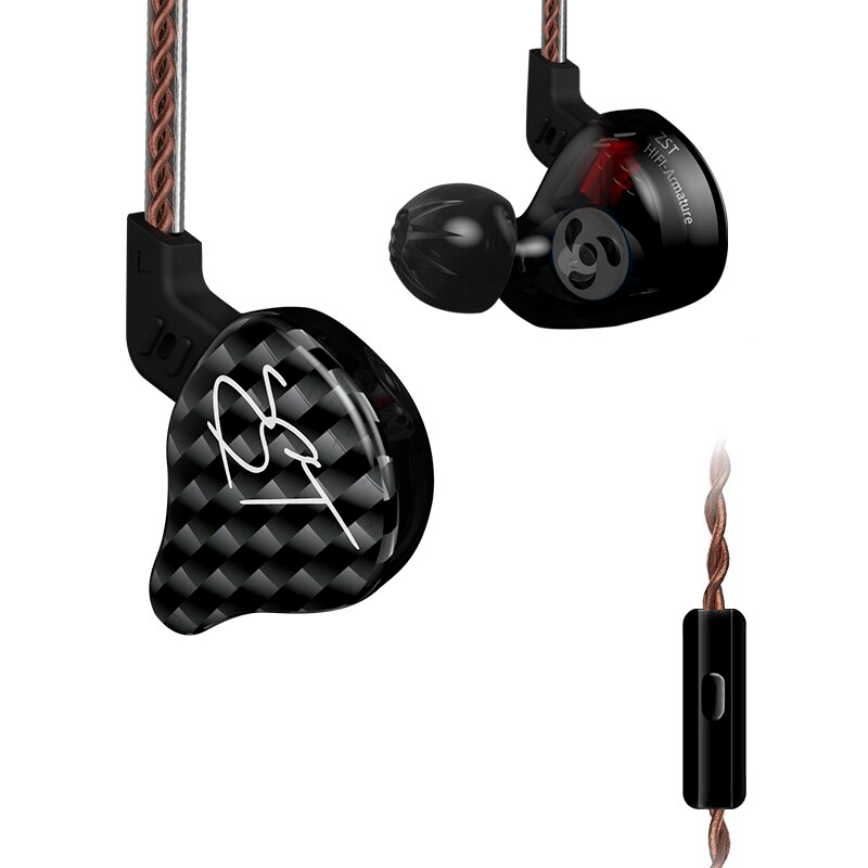Проводные наушники KZ ZST с микрофоном black стильная гарнитура для смартфона, Черный
Проводные наушники KZ ZST с микрофоном black стильная гарнитура для смартфона, Черный